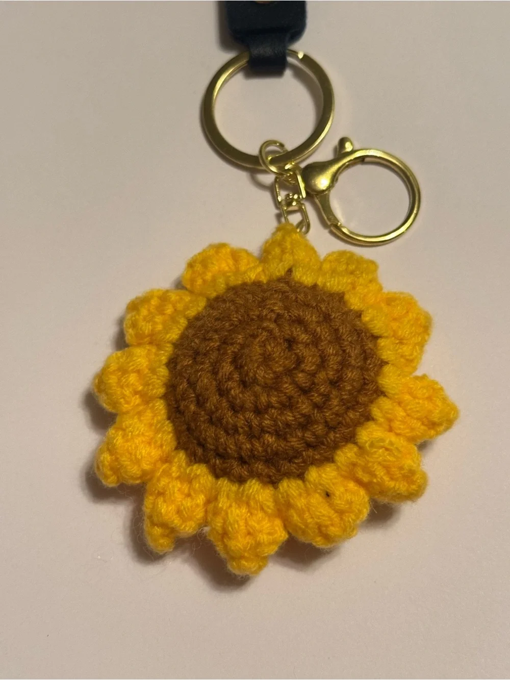 Boho Sunflower Gold Hardware Keychain